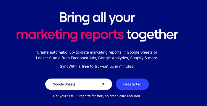 Сервис SyncWith для автоматического отчёта из рекламного кабинета Facebook в Google Таблицы